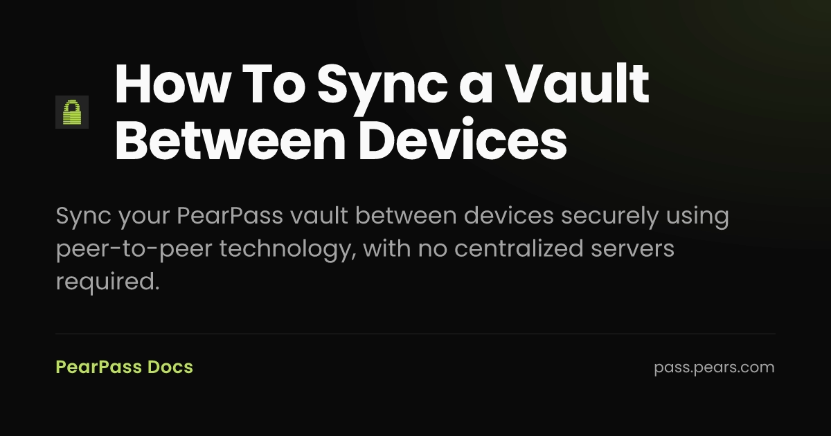 How To Sync a Vault Between Devices